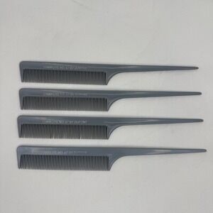 Starflite No. 67 by DuPont Rat Tail Combs Grey Professional Styling Set of 4